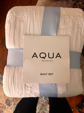 New Aqua from Bloomingdale’s King size  Quilt Set/Comforter $375